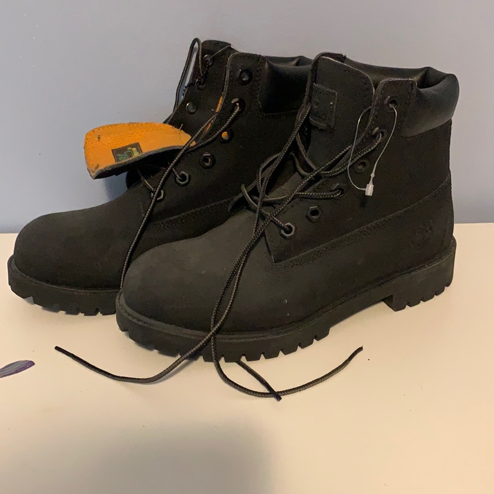 Timberland black boots size 5 kids 7 women